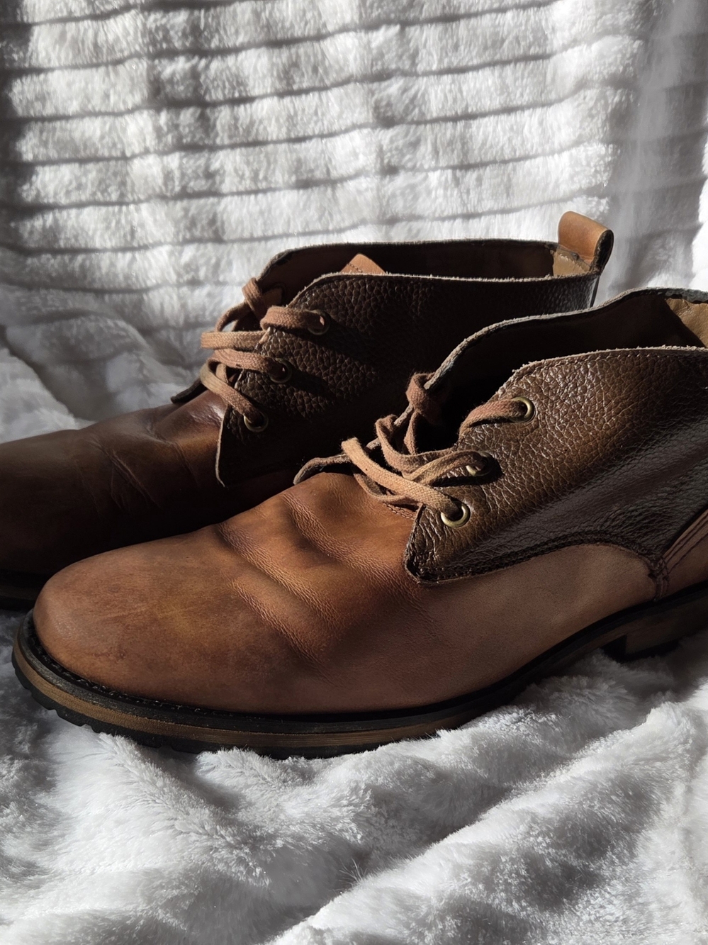 Marc New York Mens Size 7.5 usa Brown Leather Lace-Up Chukka Boots